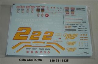 Decal Rusty Wallace Miller Genuine Draft 2 Mint 1 24