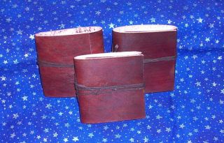 LEATHER JOURNAL mini handmade diary address book notepad BOS 3 5 x3 5