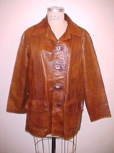 Vintage Walter Dyer Cognac Colored Leather Jacket 42