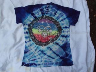 1980s Hippie T Shirt Mikio Day Glo Silkscreen Tie Dye Grateful Dead