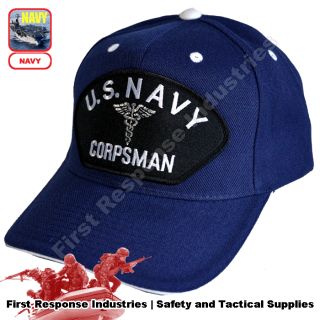 US Navy Corpsman USMC Doc USN Military Blue Hat Cap