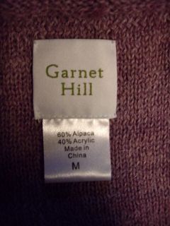 Garnet Hill Tunic Sweater Alpaca Blend Dusty Lavender M