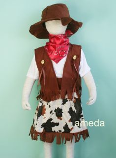 HALLOWEEN COWGIRL DRESS UP COSTUME 6PC BIRTHDAY PARTY FANCY OUTFIT 4