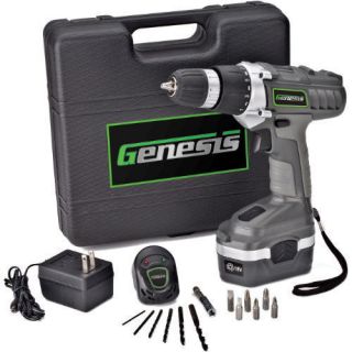 Genesis 18 Volt Cordless Drill Driver Kit