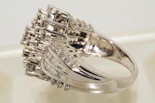 6000 2.56CT BAGUETTE & ROUND CUT CLUSTER DIAMOND RING SIZE 5.25