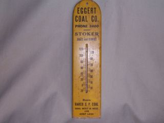  Antique Eggert Coal Co Advertising Thermometer