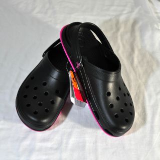Crocs Skylar Clog Womens Shoes in Black Neon Pink w 6 7 8 9 10 New
