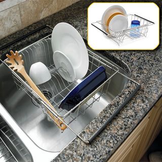 In Sink Expandable Dish Drying Rack  No Slip Grip Arms  Frees Counter