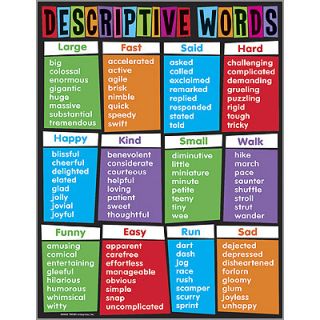 DESCRIPTIVE WORDS Writing Educational Trend Poster Chart NEW