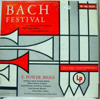Power Biggs Bach Festival LP Mint ml 4635 Vinyl Record