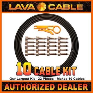 Lava Cable Solder Free Mini ELC Pedalboard Kit Black   20 Right Angle