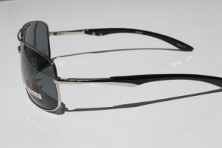 Pablo Zanetti Polarized Sunglasses Rectangle Smoke SLVR