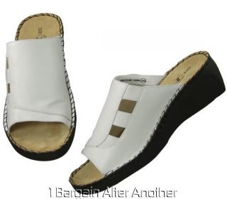 New Duck Head Shelly Womens White Leather Slides Sandals Shoes Size 10