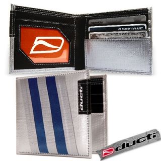 Ducti Silver Blue Striped Super Duct Tape Bifold Wallet