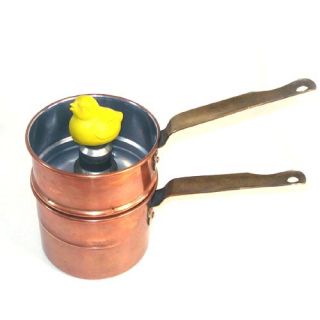 1930s Revere Copper Egg Boiler with Whistling Chick Finial