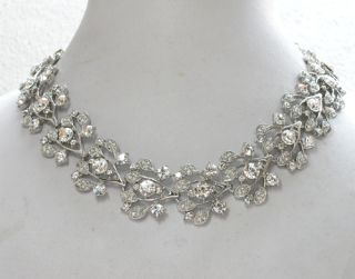 Clear Choker Necklace Earring Bracelet Set Bridal Wedding Party Prom