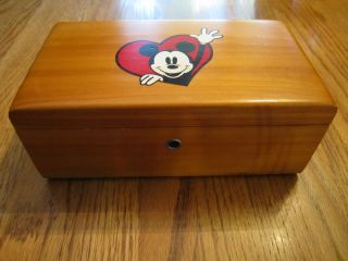 Lane Disney Mickey Mouse Mini Cedar Chest Trinket Box HTF Excellent