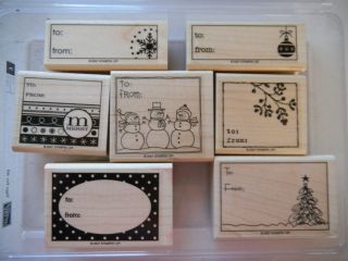 Stampin Up TAGS FOR ALL Christmas GIFT TAGS Tree Snowman Ornament