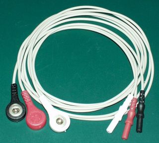 ECG EKG 3 Lead Patient Monitor Cable Leads Wires