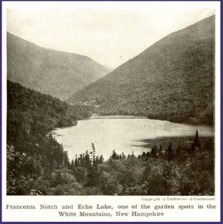 1908 image of franconia notch echo lake in n h