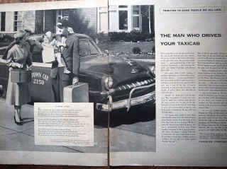 1953 Chrysler Edgar Guest Poem Lady Hatbox Taxicab Ad