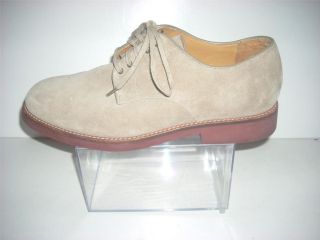 Mens Polo Ralph Lauren Tan Suade Leather Oxford Shoes Size 10 5 D