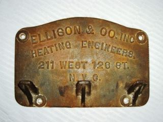 architectural iron ellison co heating sign plaque