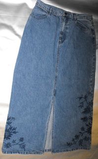  Vtg Eddie Bauer Long Jeans Skirt 12