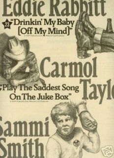 Eddie Rabbitt Carmol Taylor Sammi Smith 1976 Poster Ad