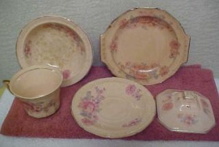 Vintage Edwin Knowles Alice Annglow 5 Pieces Damaged