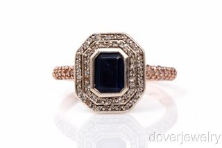 Designer Effy Diamond 1 75ct Sapphire 14k Rose Gold Ring