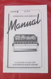 Edina Antares CCT 9 Vending Operating Service Manual for 9 Column
