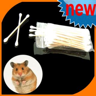 50 Pcs Cotton Tip Swab Stick Clean Hamster Ear Cleaning
