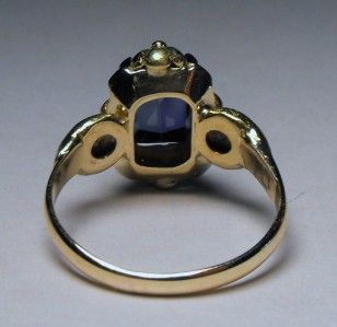  art nouveau solid 14kt 2 76cts emerald cut sapphire ring gorgeous