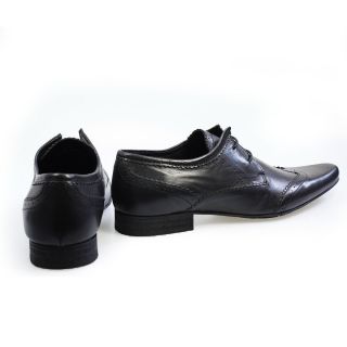 by Hudson Ellington New Dye Black Leather Mens Brogue Shoes