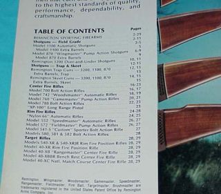 1975 Remington Catalog Sporting Firearms w Price List