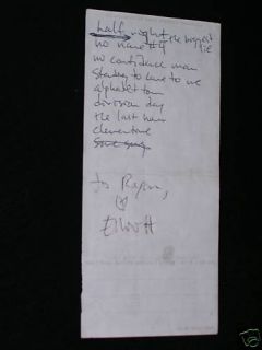 Elliott Smith Handwritten and Signed Set List from 1996