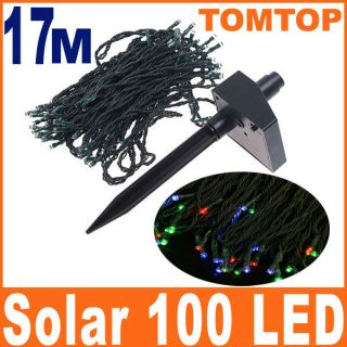 17M 100 LED RGB Solar LED String Lights Decoration for Christmas Party