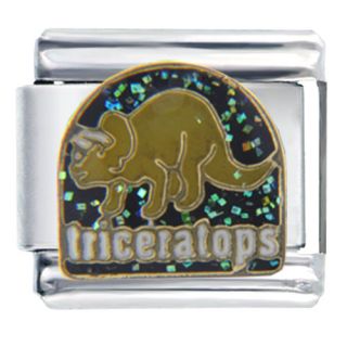 PUGSTER 9MM ITALIAN CHARMS TRICERATOPS WILDLIFE THEMED J51
