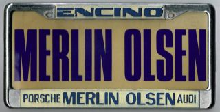 RARE Encino California Merlin Olsen Porsche VW Audi Vintage License