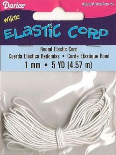 Stretchy Elastic Cord 1mm White 5 yards Jewelry Beads Kids Crafts