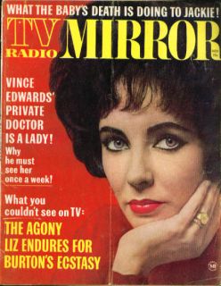 TV RADIO MIRROR Liz Taylor Vince Edwards Jackie Kennedy 11 1963
