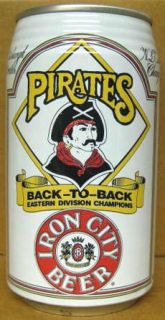 Iron City Beer Pittsburgh Pirates Back NLE Can Baseball