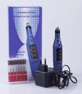 Electric Nail Art Drill 6 Bits Manicure Pedicure Tools Blue Colour Set