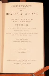  10VOL Heavenly Arcana Emanuel Swedenborg Genesis and Exodus