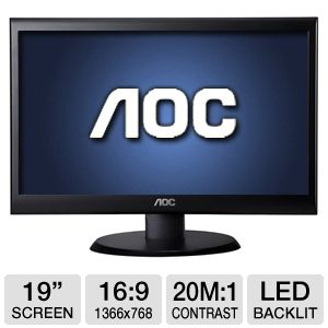 AOC E950SW 19 Class Widescreen LED Monitor 685417036486