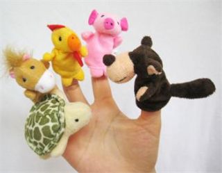 New 5X Animal Finger Puppets Baby Toys Plush Toys 40D