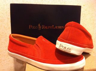 NIB Polo Ralph Lauren Mens Elbert Casual Shoes Orange Suede Size 10 5D