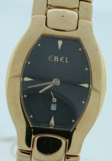 ebel lichine tonneau new 18k yellow gold mens watch