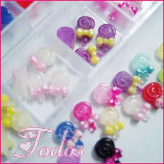  Lollipop Candy Shape Acrylic Nail Art Decoration Accessories